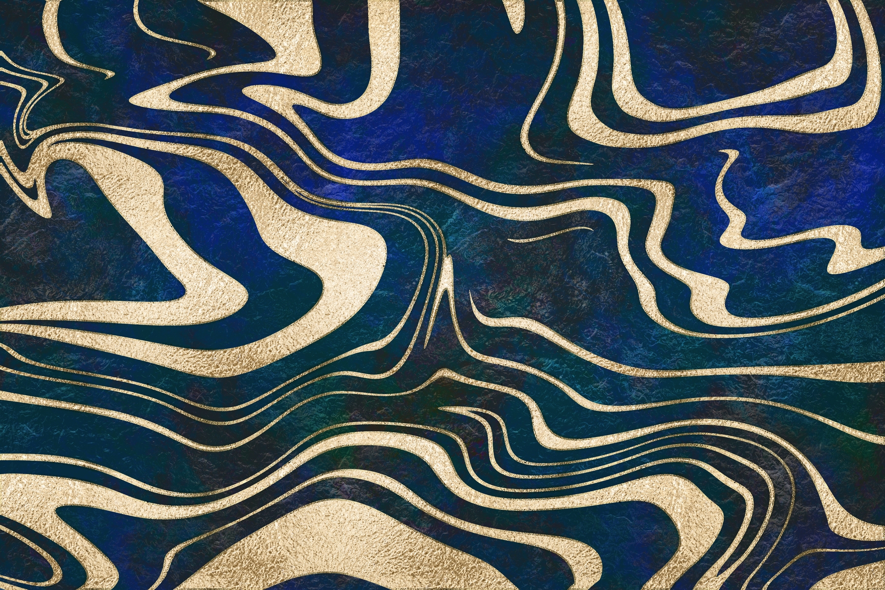 Blue Gold Lapis Lazuli Marble Wallpaper Happywall