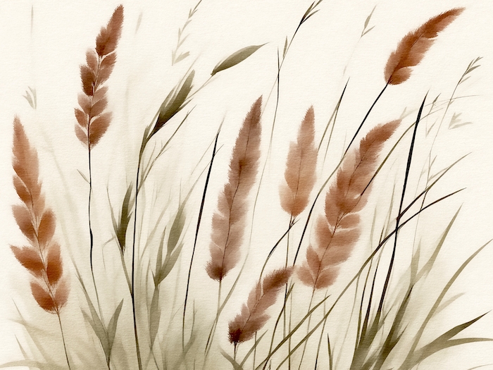 Pampas Grass Watercolour Wallpaper Happywall