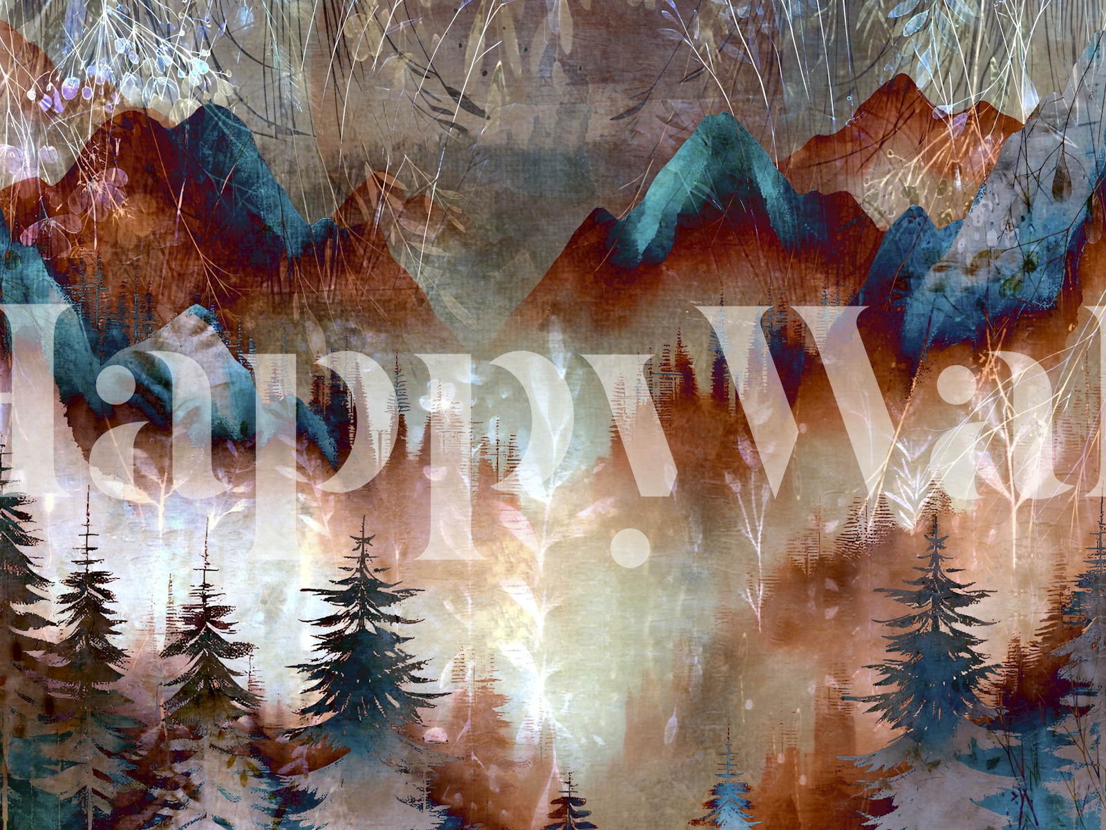 Rustic Peaks Fantasy Wallpaper Happywall