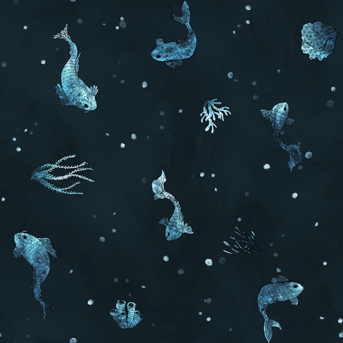 Fish in the Deep Blue Ocean | Happywall.com