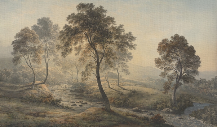 Enchanted River Forest Painting