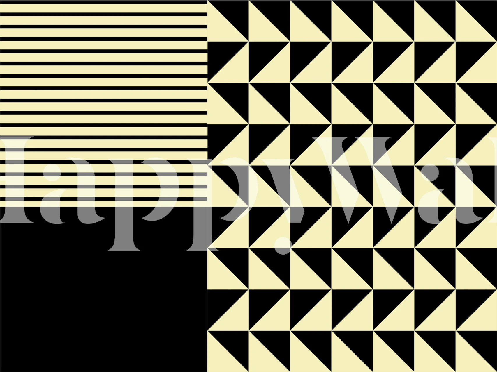 Tapeta Modern Stripes and Triangles prikazana u sobi