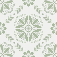 Emma Floral Tile - Sage Green 2 - Large tapete