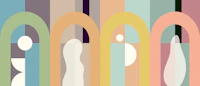 Modern Art Deco Arches tapet