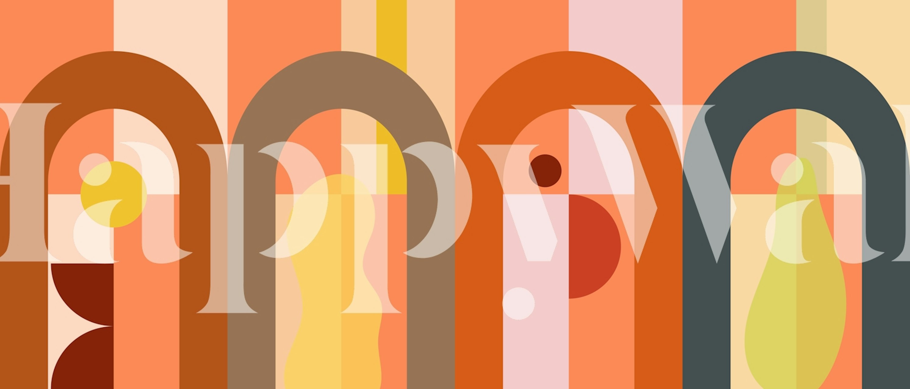 Sunset Hues Arch Art wallpaper in a room