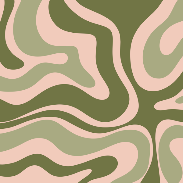 Retro Modern Liquid Swirl Sage Olive Blush