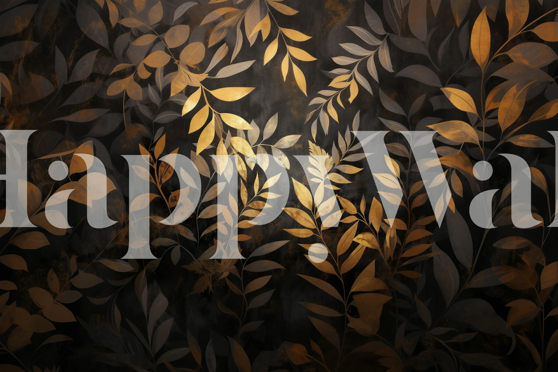 Elegant Leafy Cascade wallpaper design