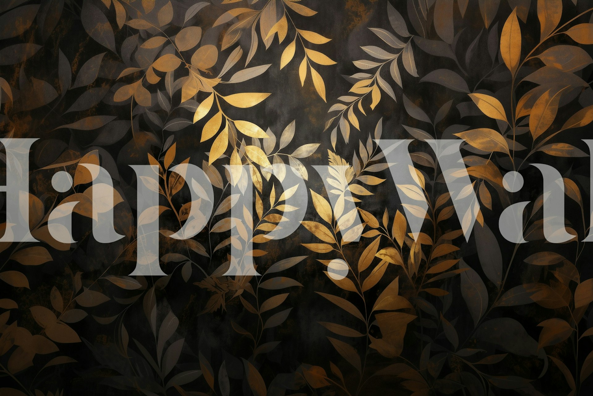 Elegant Leafy Cascade wallpaper design