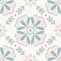 Emma Floral Tile - Folk Art 1 - Large tapete