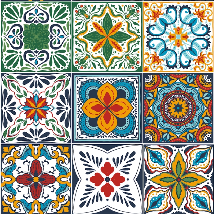 Talavera Inspired Tiles - happywall.com