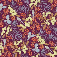 Magpie Floral Blooms in deep plum tapet