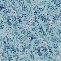 Magpie Floral Blooms in soft blues carta da parati