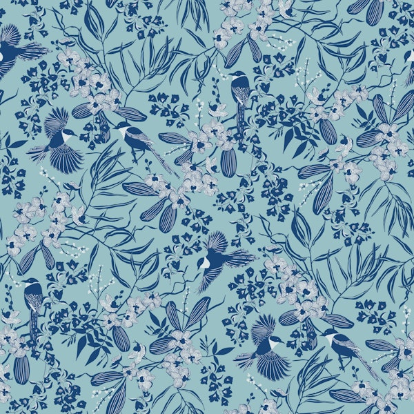 Magpie Orchid floral blooms soft blues