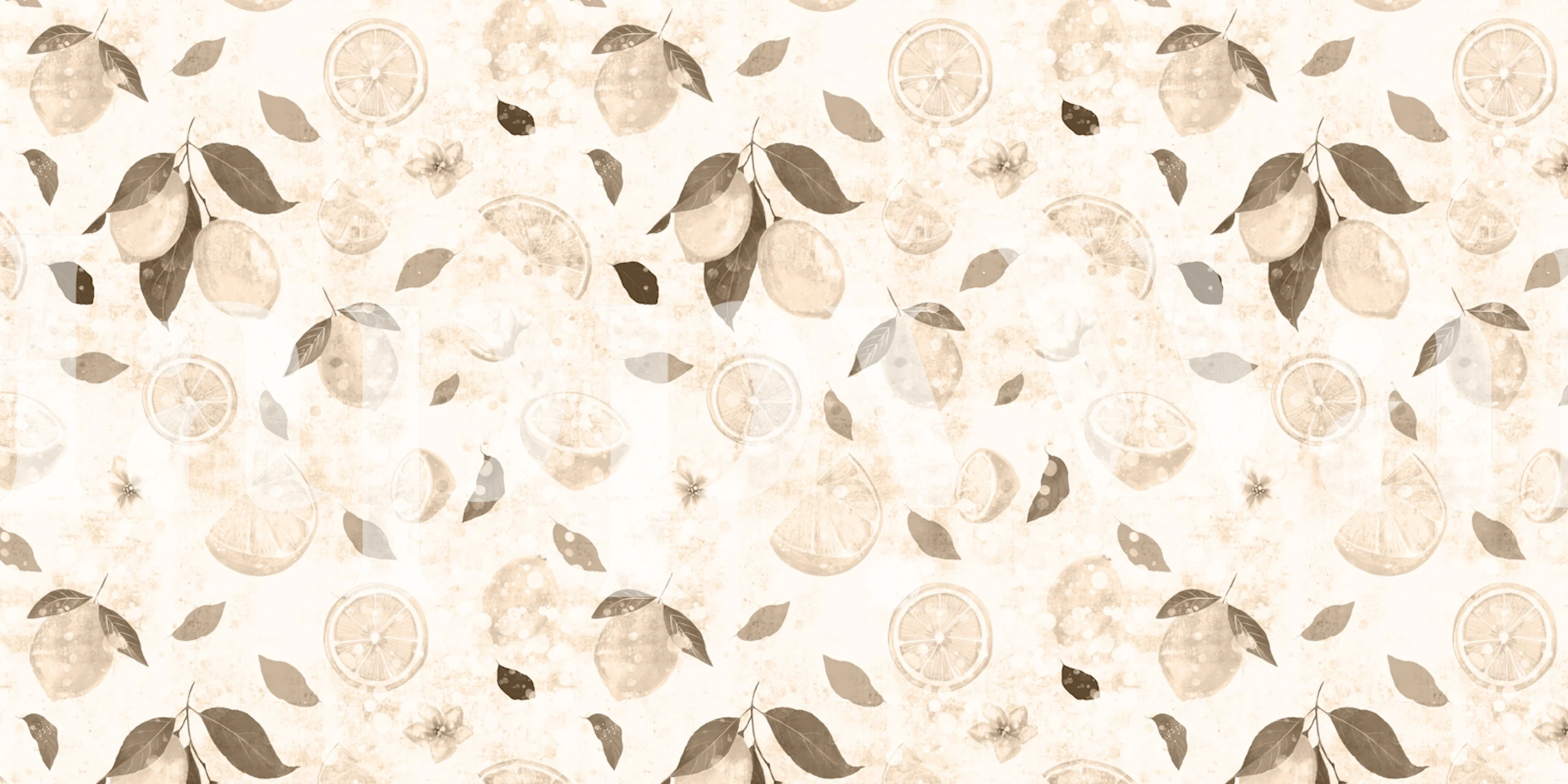 Lemon beige wallpaper em um ambiente de cozinha