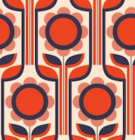 Floral Retro Chic carta da parati