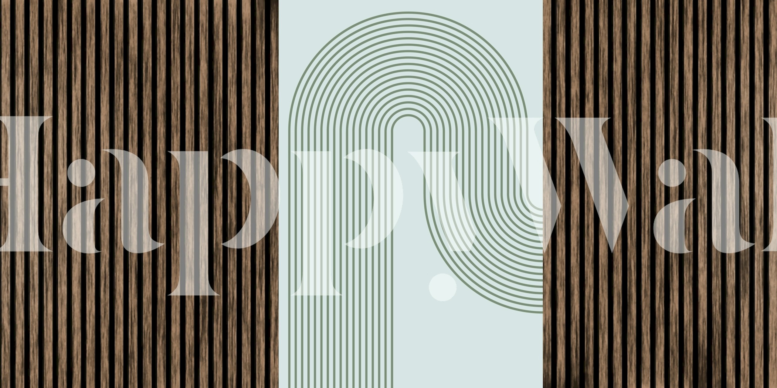 Mid-Century Bauhaus Luxury Aqua tapetti huoneessa