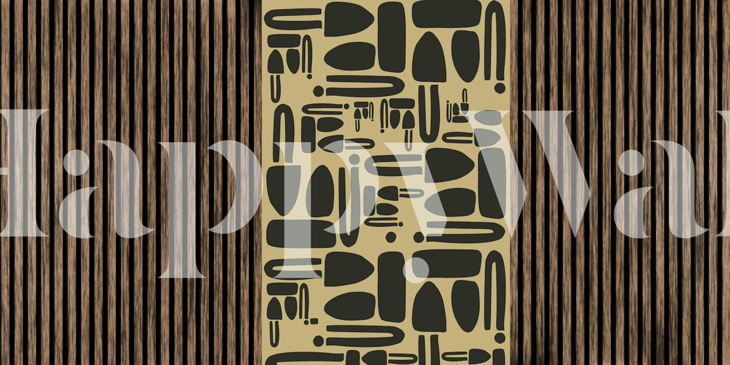 Mid-Century Bauhaus Luxury wallpaper in a room