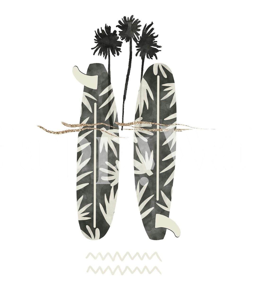 Tropical Bliss Artistry wallpaper in a room