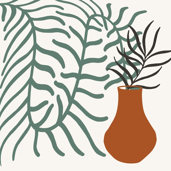 Vase With Foliage Still Life