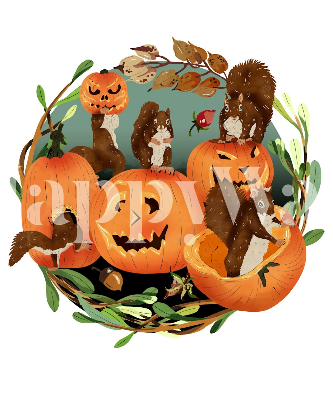 Squirrel's Halloween Bash tapeta v pokoji