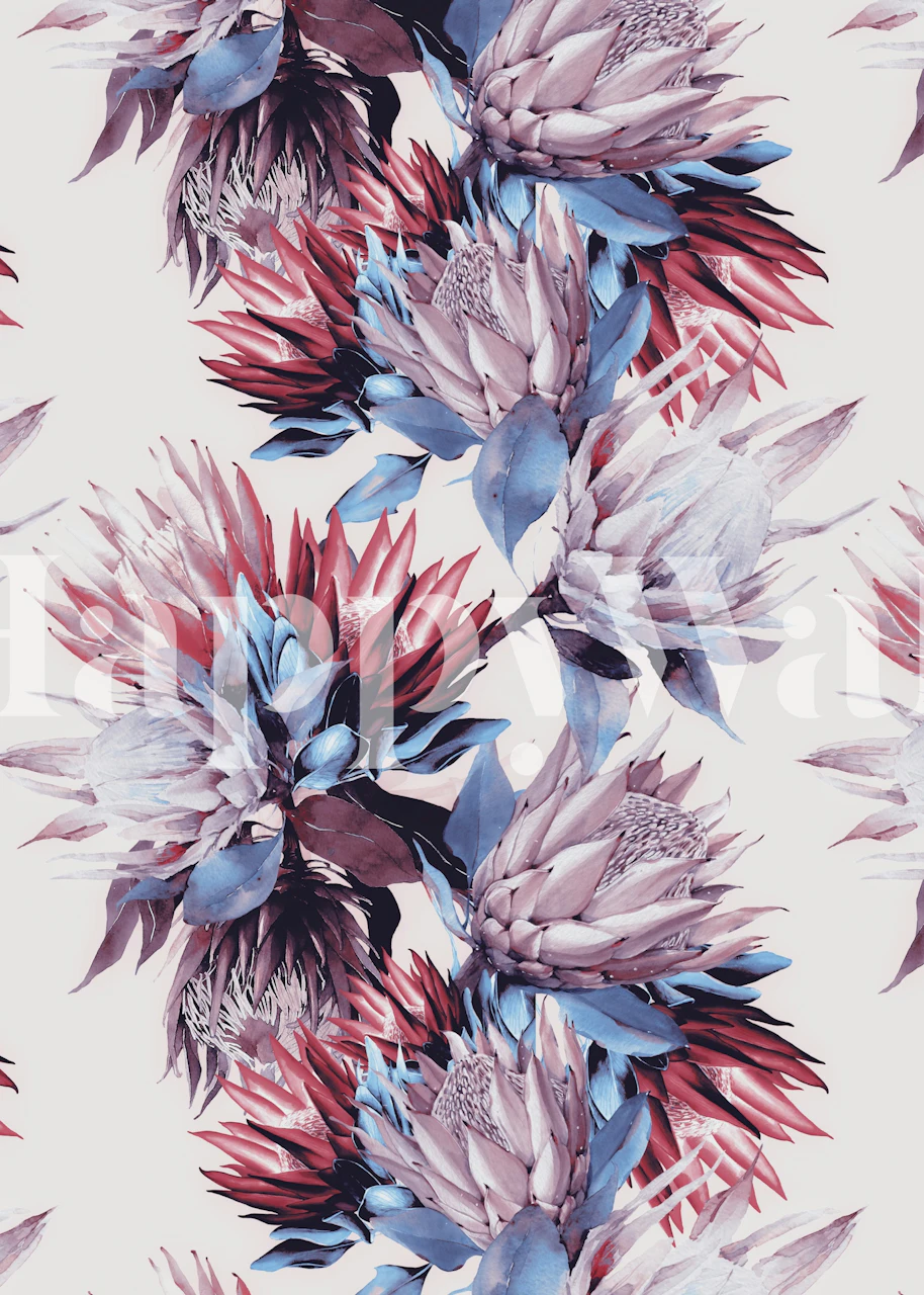 Papel de parede Twilight Protea Bouquet em um quarto