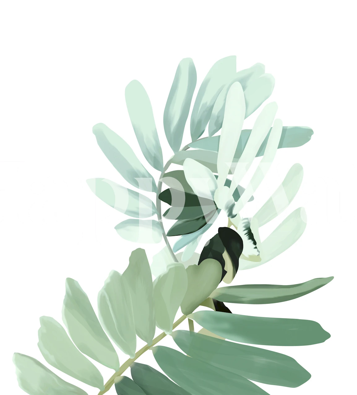 Green tropical leaves wallpaper