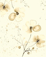 Romantic flower_shade Buttery White tapete