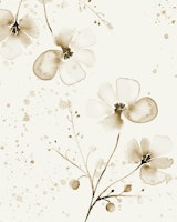 Romantic flower_shade ecru tapete