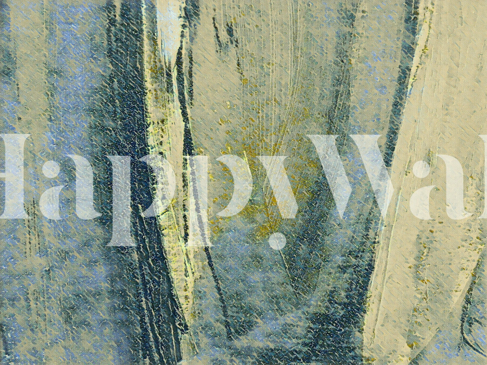 Papier peint abstrait bleu, beige avec textures et motifs modernes.