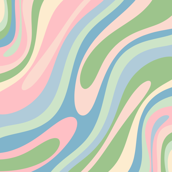 Wavy Loops Trippy Soft Pastel Abstract