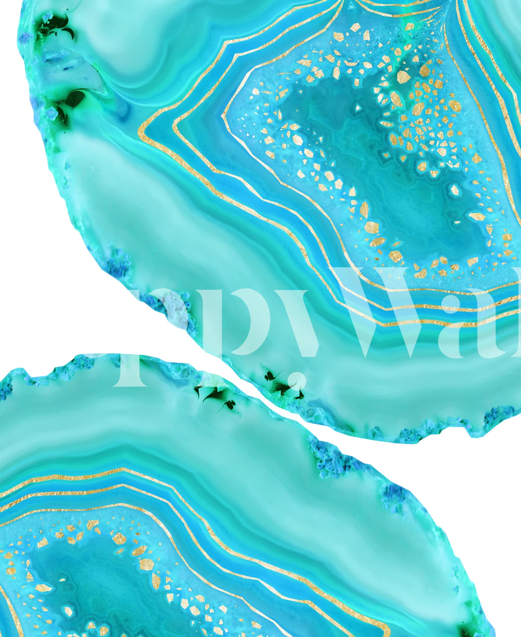 Soft Aqua Marine Gold Agate tapetdesign