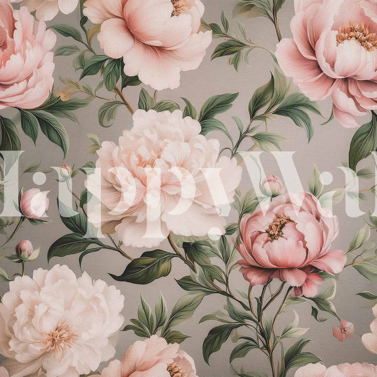 Flowers Soft Pink Peony Floral wallpaper design