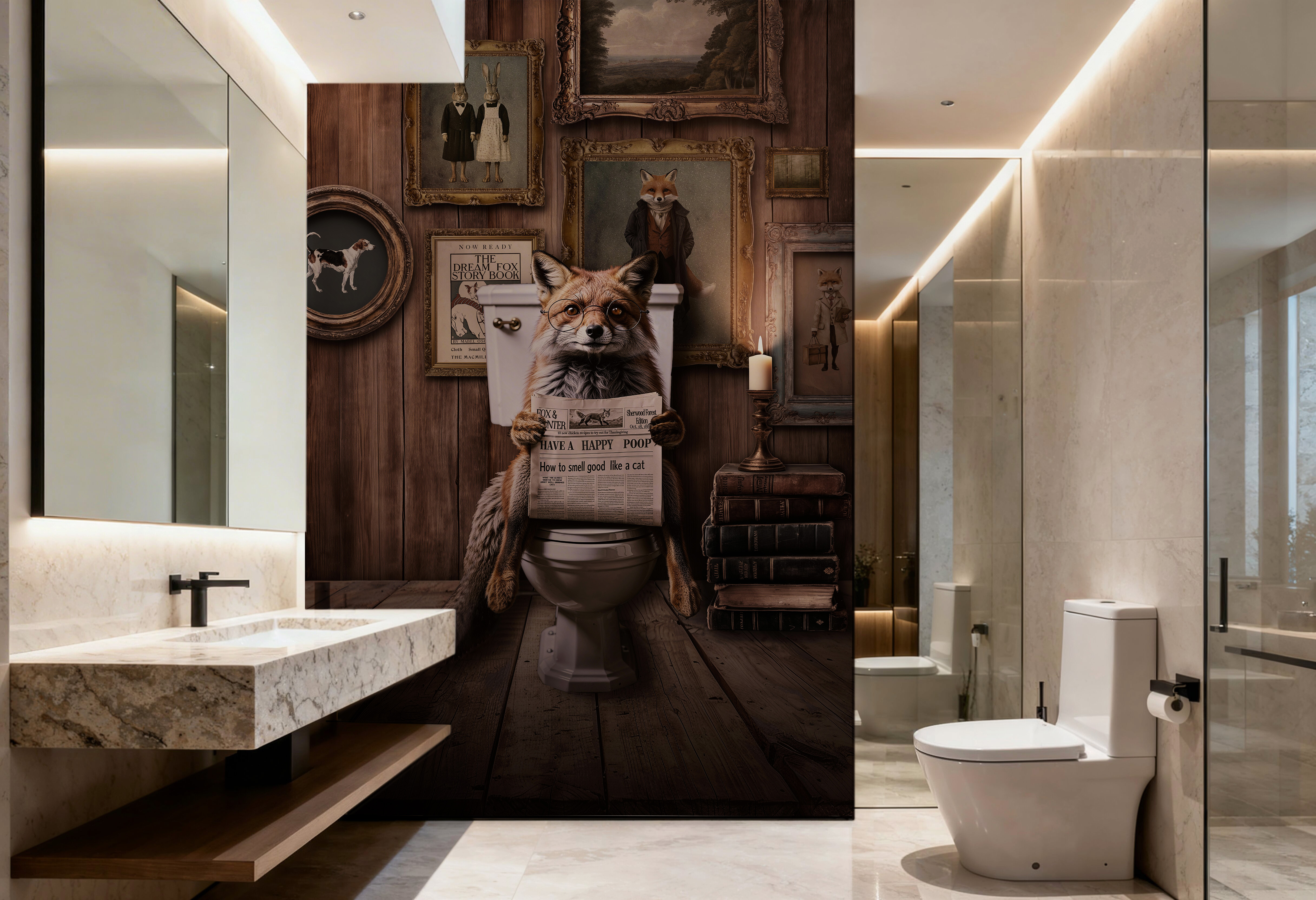 Vintage Fox On Toilet Story Time