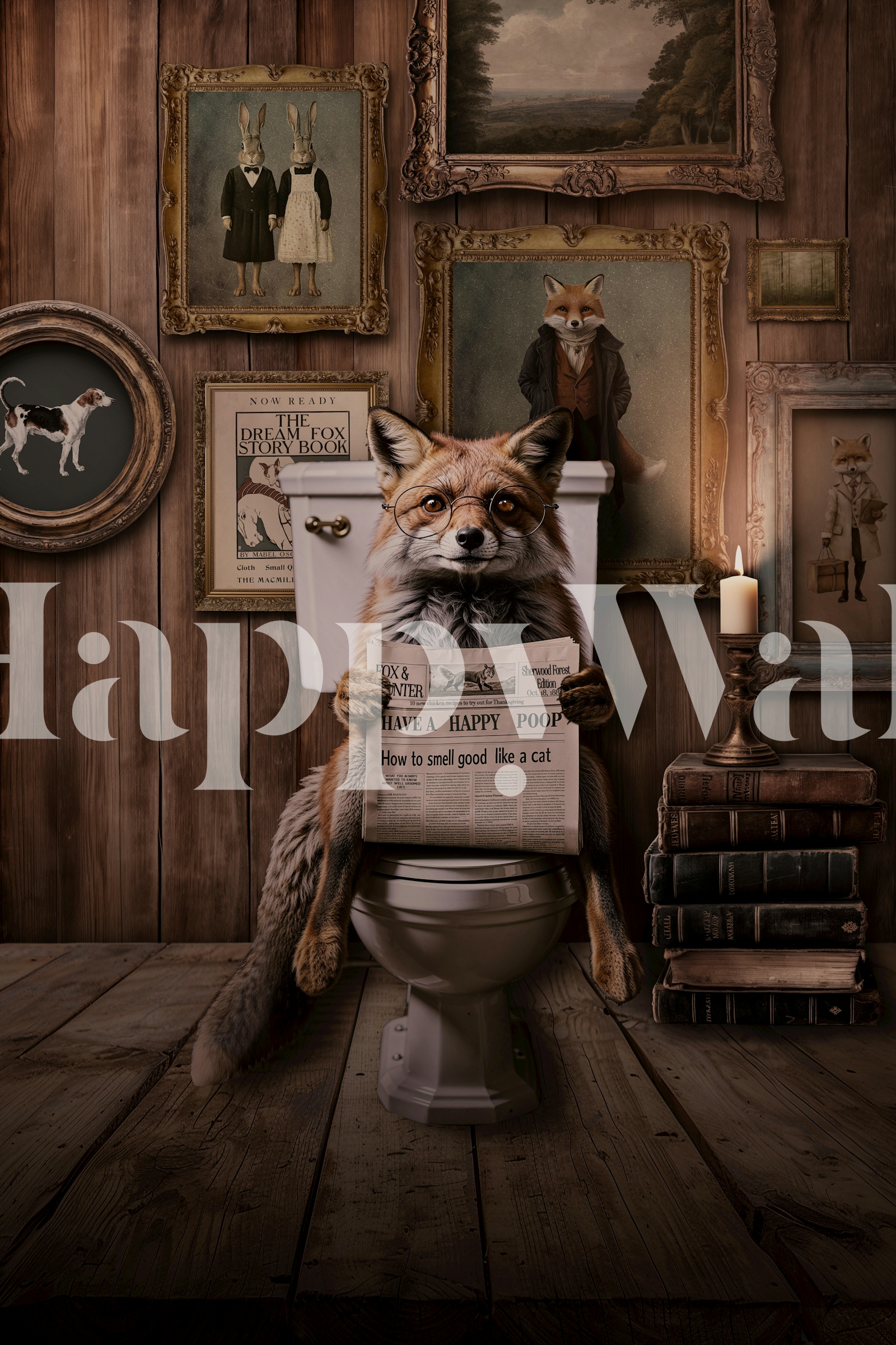 Vintage Fox Story Time Wallpaper