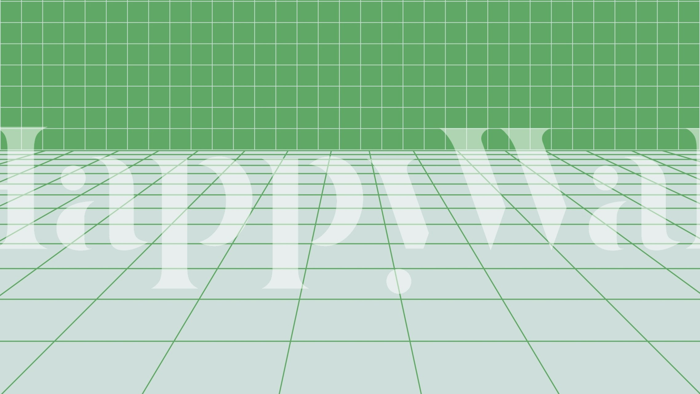 Emerald geometric wallpaper in a room