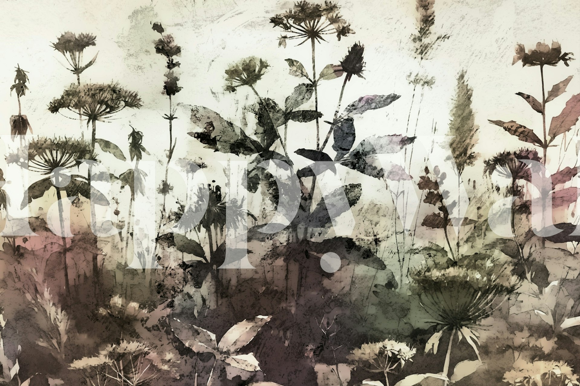 Papel tapiz Herbal Fall Breeze en una habitación