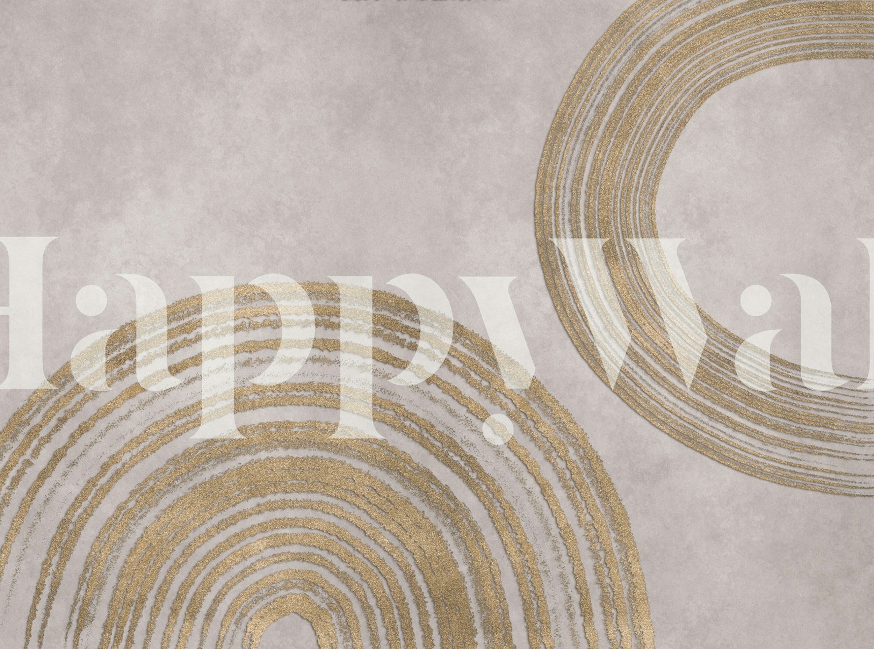 Abstract circles in gold and cream tones wallpaper