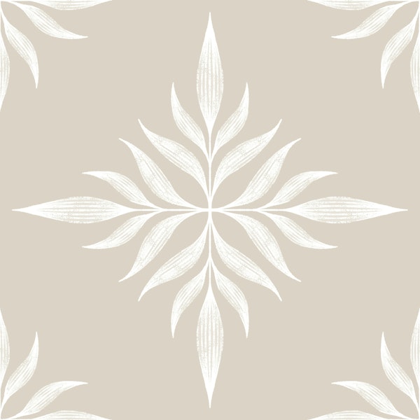 Luxe Tiled Palms - Beige