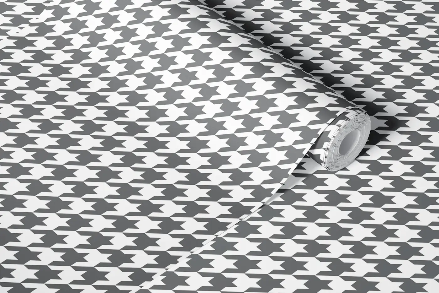 Grey and white houndstooth wallpaper wallpaper roll