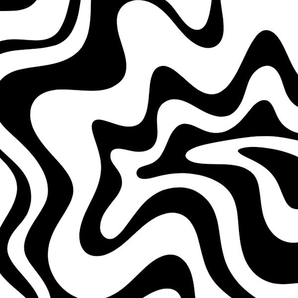 Retro Liquid Swirl Black and White Abstract
