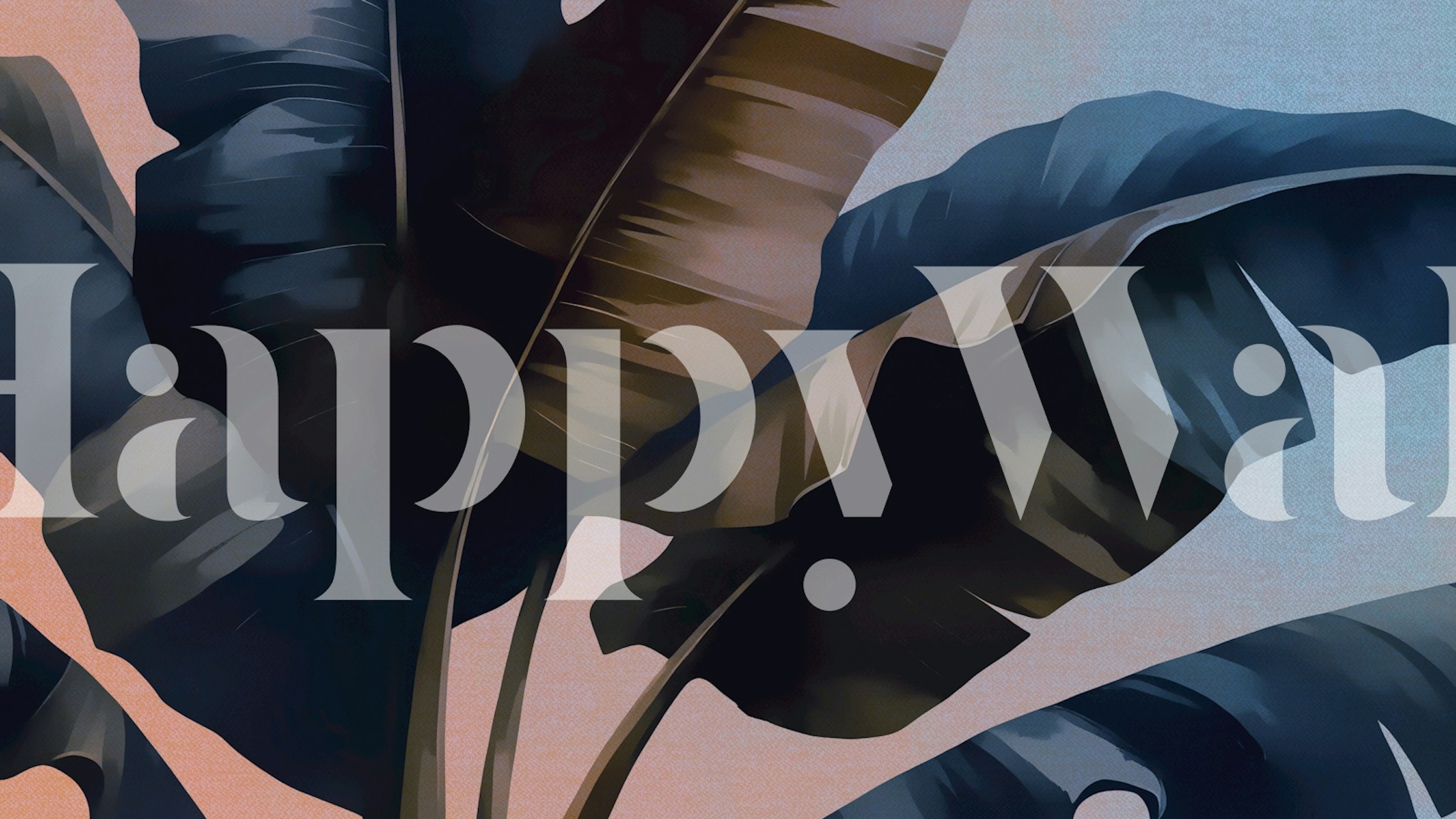 Carta da parati Tropical Ombre Foliage in una stanza