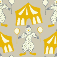 Circus clown bright yellow grey tapetit