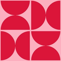 Semicircles - Pink and Crimson Red - Large wallpaper