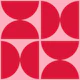 Semicircles - Pink and Crimson Red - Large