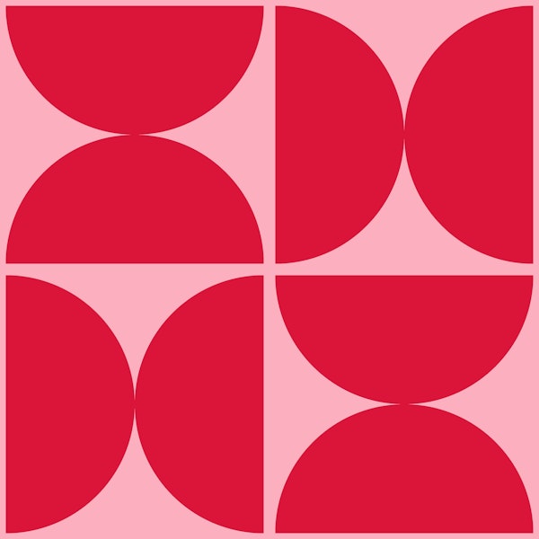 Semicircles - Pink and Crimson Red - Large