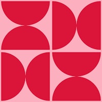 Semicircles - Pink and Crimson Red - Medium wallpaper