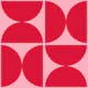 Semicircles - Pink and Crimson Red - Medium