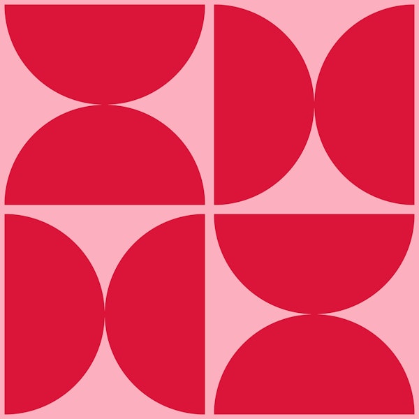 Semicircles - Pink and Crimson Red - Medium