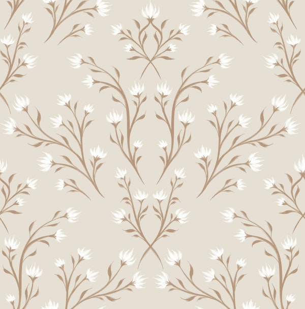 Little Wildflowers Symmetrical - Beige