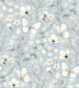 Delicate Butterfly Botanical on Sage Blue